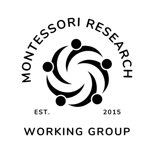 Montessori Research Working Group. Established 2015. An abstract swirl at the center.